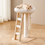 Contemporary Creative Tree Cat Tower with Acrylic Multi-Layer Platforms, Corduroy-Covered Posts and Cotton Rope, 2/4/5-Tier Multi-Functional Design for Living Room