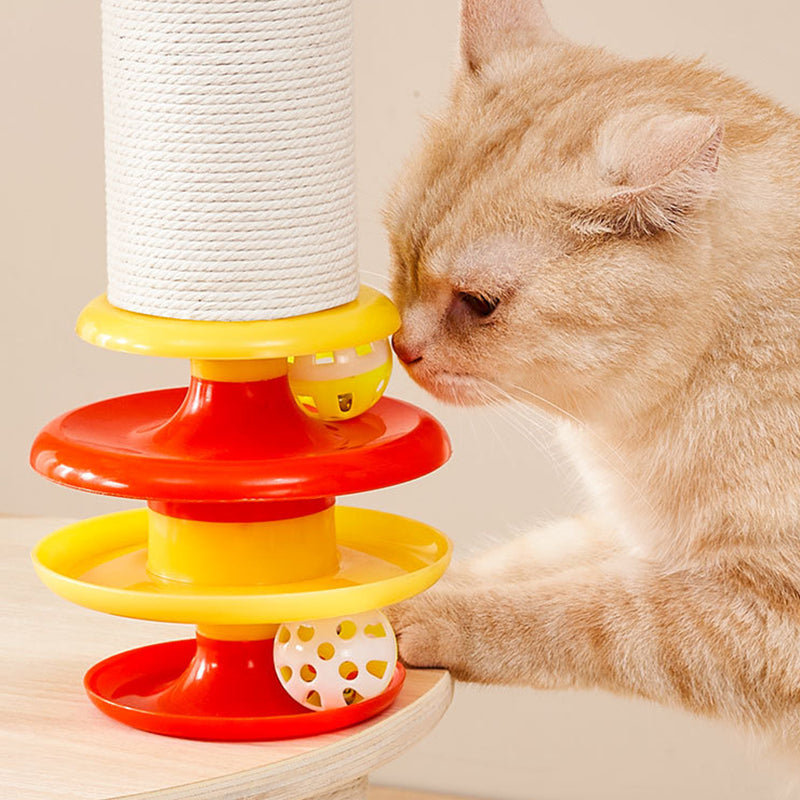 Contemporary Creative Tree Cat Tower with Acrylic Multi-Layer Platforms, Corduroy-Covered Posts and Cotton Rope, 2/4/5-Tier Multi-Functional Design for Living Room