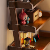 Modern Minimalist Trapezoid Rubberwood Solid Wood Sandwich Panel Floor-Standing Bookshelf – 4/5-Shelf, Ideal for Study