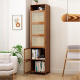 Chic Modern Minimalist Square Wood & Plastic Rattan Weave Storage Cabinet - 2/3/4/5/6-Cabinet Options for Study