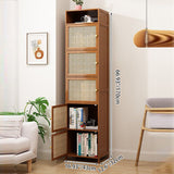Chic Modern Minimalist Square Wood & Plastic Rattan Weave Storage Cabinet - 2/3/4/5/6-Cabinet Options for Study