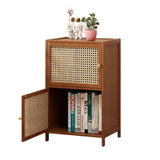 Chic Modern Minimalist Square Wood & Plastic Rattan Weave Storage Cabinet - 2/3/4/5/6-Cabinet Options for Study