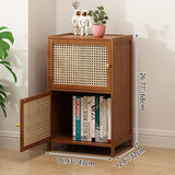 Chic Modern Minimalist Square Wood & Plastic Rattan Weave Storage Cabinet - 2/3/4/5/6-Cabinet Options for Study