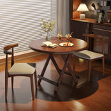 Sleek Modern Round Dining Table - Foldable with MDF Top and Iron Frame, Seats 2-8