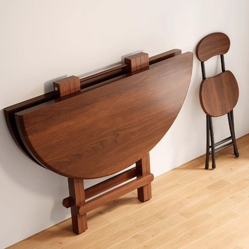 Sleek Modern Round Dining Table - Foldable with MDF Top and Iron Frame, Seats 2-8