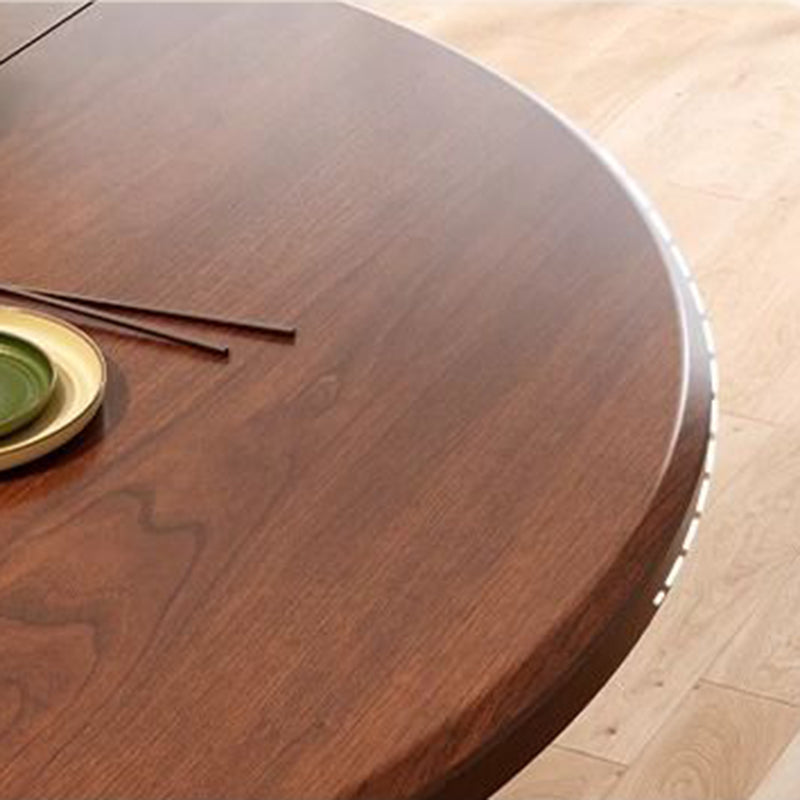 Sleek Modern Round Dining Table - Foldable with MDF Top and Iron Frame, Seats 2-8