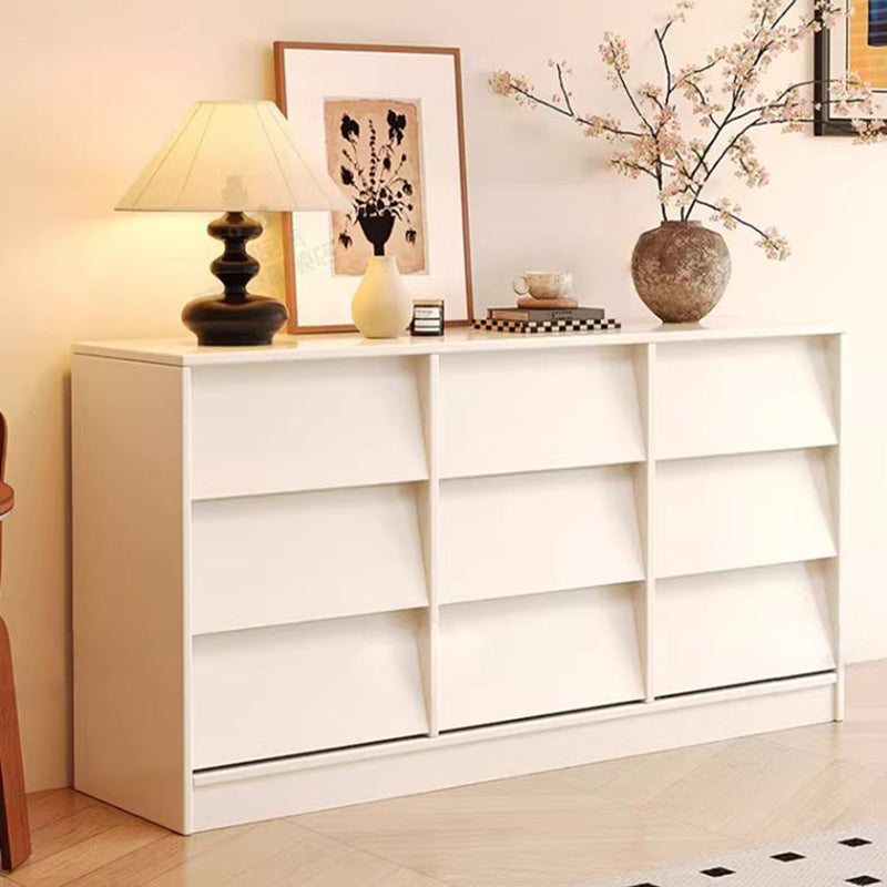 Contemporary Retro Venetian Blind Solid Wood Storage Cabinet with Ecological Board and Carbon Steel Frame, 6/9-Drawer, for Living Room & Bedroom