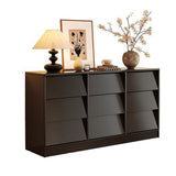 Contemporary Retro Venetian Blind Solid Wood Storage Cabinet with Ecological Board and Carbon Steel Frame, 6/9-Drawer, for Living Room & Bedroom