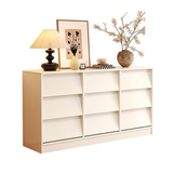 Contemporary Retro Venetian Blind Solid Wood Storage Cabinet with Ecological Board and Carbon Steel Frame, 6/9-Drawer, for Living Room & Bedroom