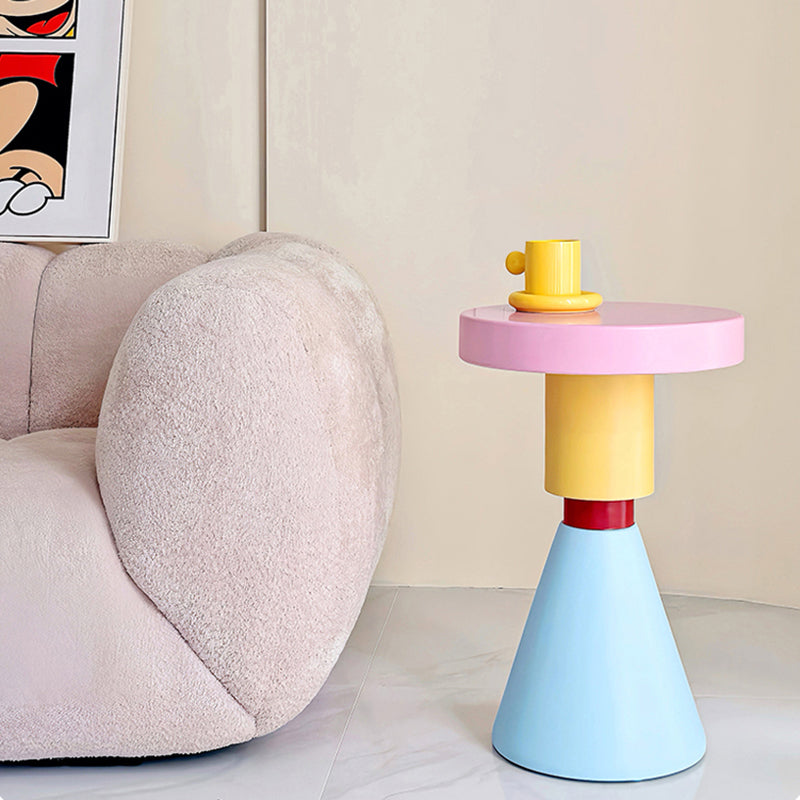 Modern Round Wood Kids' End Table - 1-Tier Living Room Side Table