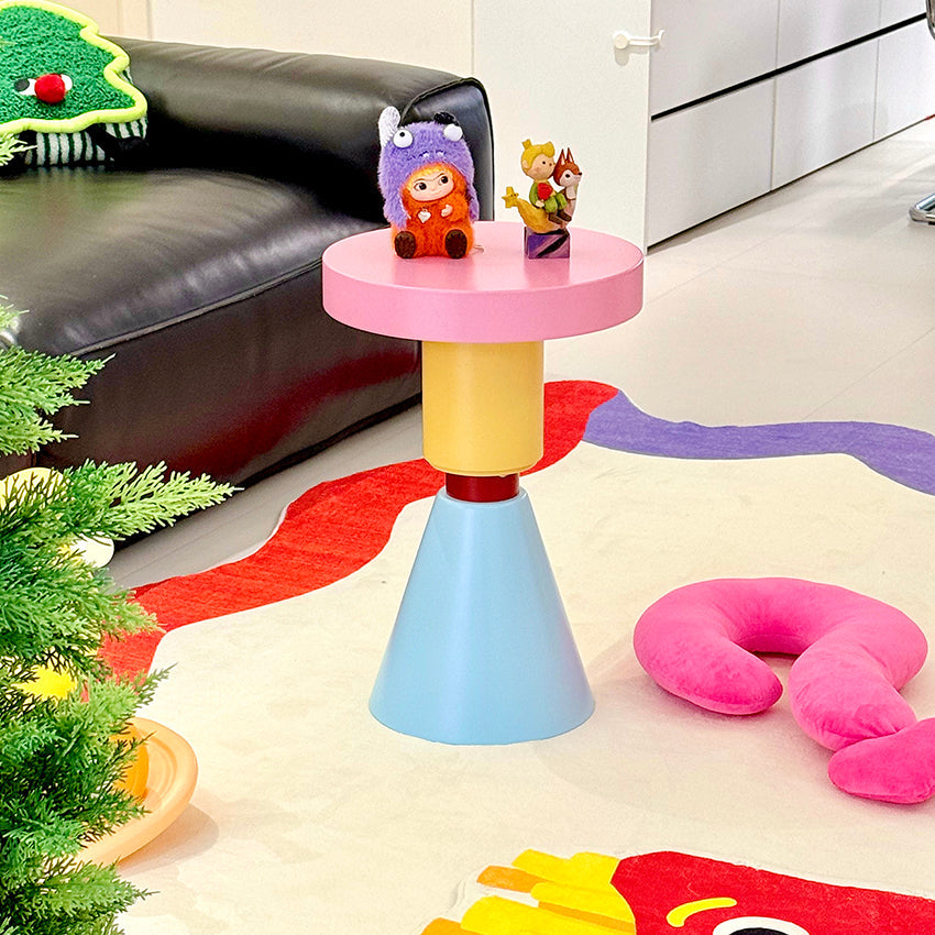 Modern Round Wood Kids' End Table - 1-Tier Living Room Side Table