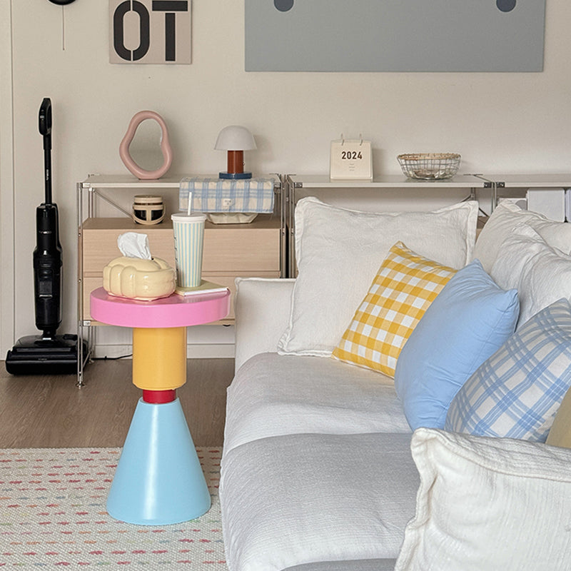 Modern Round Wood Kids' End Table - 1-Tier Living Room Side Table
