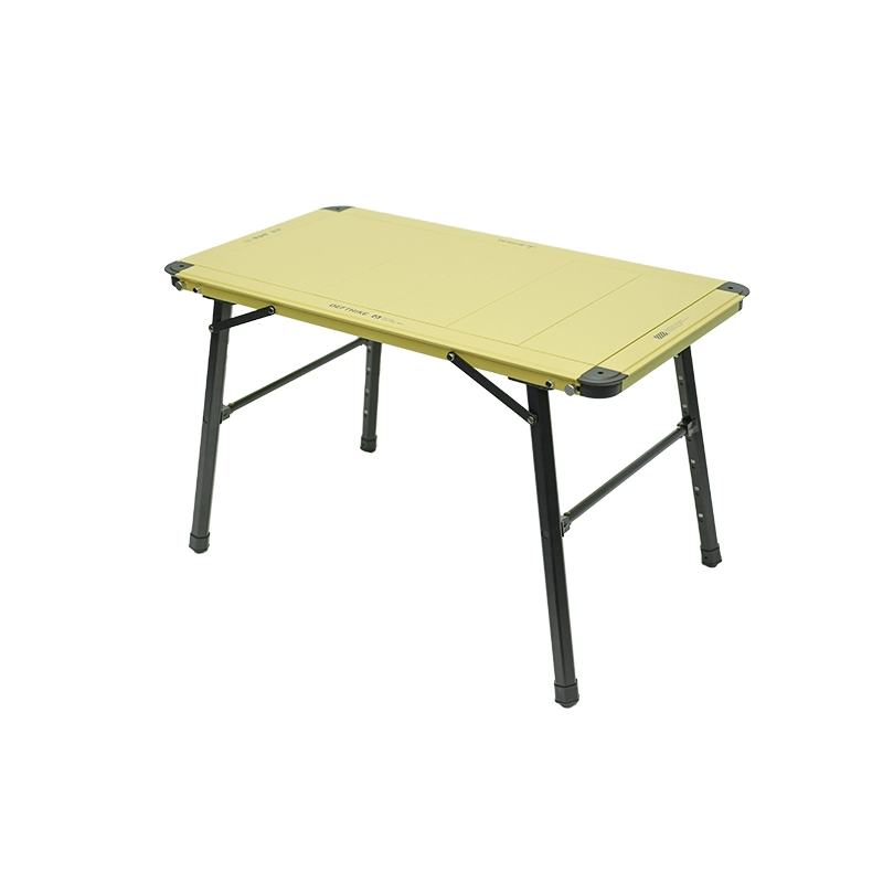 Sleek Modern Minimalist Aluminum-Nylon Outdoor Dining Table: Rectangular, Height-Adjustable, Portable & Modular, 1-Tier for Patio