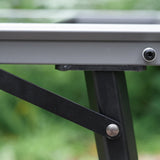 Sleek Modern Minimalist Aluminum-Nylon Outdoor Dining Table: Rectangular, Height-Adjustable, Portable & Modular, 1-Tier for Patio