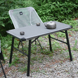 Sleek Modern Minimalist Aluminum-Nylon Outdoor Dining Table: Rectangular, Height-Adjustable, Portable & Modular, 1-Tier for Patio