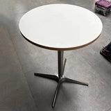 Modern Minimalist Round Dining Table with Solid Wood & Plywood, Stainless Steel & Aluminum Frame, 1-Tier Storage for Dining Room & Kitchen