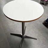 Modern Minimalist Round Dining Table with Solid Wood & Plywood, Stainless Steel & Aluminum Frame, 1-Tier Storage for Dining Room & Kitchen