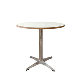 Modern Minimalist Round Dining Table with Solid Wood & Plywood, Stainless Steel & Aluminum Frame, 1-Tier Storage for Dining Room & Kitchen
