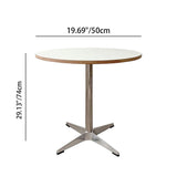 Modern Minimalist Round Dining Table with Solid Wood & Plywood, Stainless Steel & Aluminum Frame, 1-Tier Storage for Dining Room & Kitchen