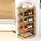 Modern Minimalist Rectangular Heather Bamboo 5-Tier Shoe Storage for Entryways