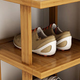 Modern Minimalist Rectangular Heather Bamboo 5-Tier Shoe Storage for Entryways
