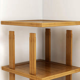 Modern Minimalist Rectangular Heather Bamboo 5-Tier Shoe Storage for Entryways