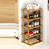 Modern Minimalist Rectangular Heather Bamboo 5-Tier Shoe Storage for Entryways