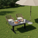 Modern Industrial Outdoor Coffee Table — Sleek Rectangular Metal Table for Patio & Backyard
