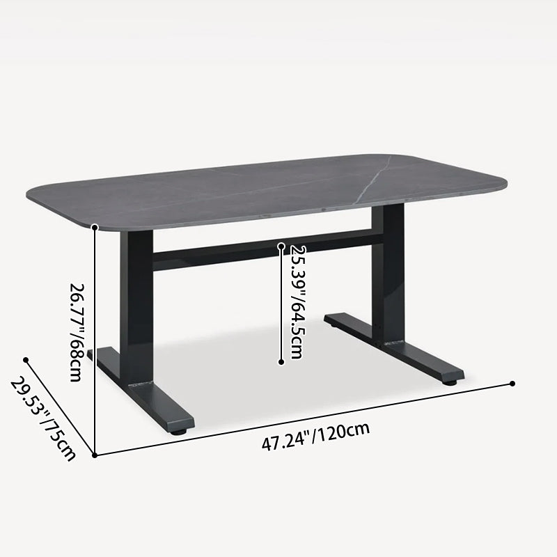 Modern Industrial Outdoor Coffee Table — Sleek Rectangular Metal Table for Patio & Backyard