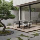Modern Industrial Outdoor Coffee Table — Sleek Rectangular Metal Table for Patio & Backyard