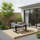 Modern Industrial Outdoor Coffee Table — Sleek Rectangular Metal Table for Patio & Backyard