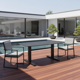 Modern Industrial Outdoor Coffee Table — Sleek Rectangular Metal Table for Patio & Backyard