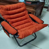 Contemporary Nordic Velvet Curved Cushion Recliner with Adjustable Backrest and Built-in Storage Bag – Perfect Living Room Chair