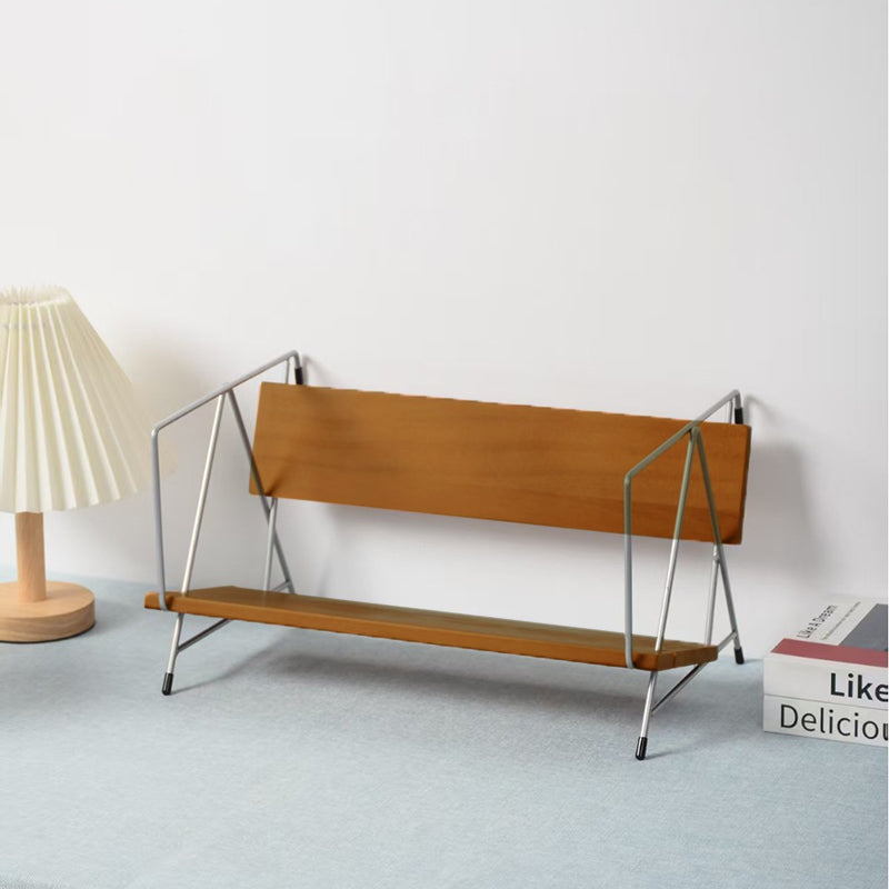 Sleek Modern Minimalist Rectangular Solid Wood & Iron Bookshelves, 4-Leg Design for Home Office