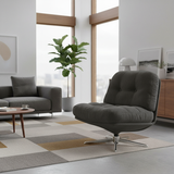 Modern Minimalist Rectangular Corduroy Accent Chair with Steel Frame and Backrest — Armless for Living Room