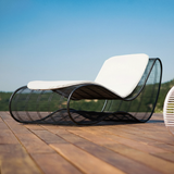 Modern Minimalist Curved Aluminum Alloy Garden Recliner Backrest with Fabric Sponge