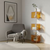 Sleek Modern Acrylic 5-Tier Rectangular Storage Shelf with Open-Display Bookcase for Living Room & Home Office