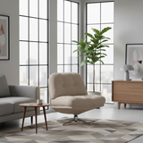 Modern Minimalist Rectangular Corduroy Accent Chair with Steel Frame and Backrest — Armless for Living Room
