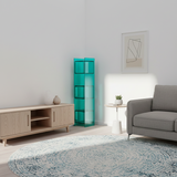 Sleek Modern Acrylic 5-Tier Rectangular Storage Shelf with Open-Display Bookcase for Living Room & Home Office