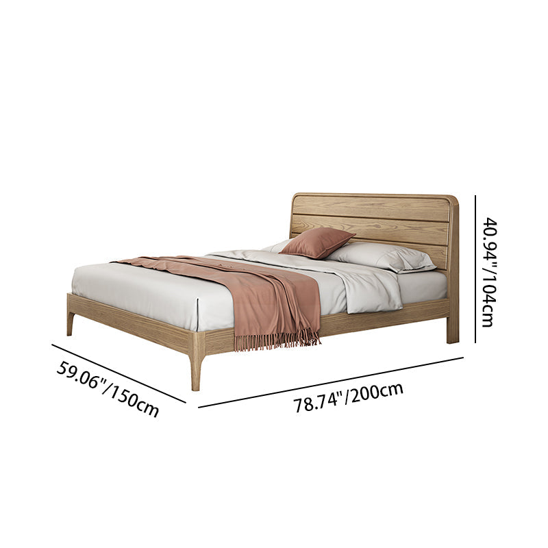 Premium Ash Wood Recessed Bed Frame - Home-Friendly Solid Support & Sleek Look Bed For Bedroom