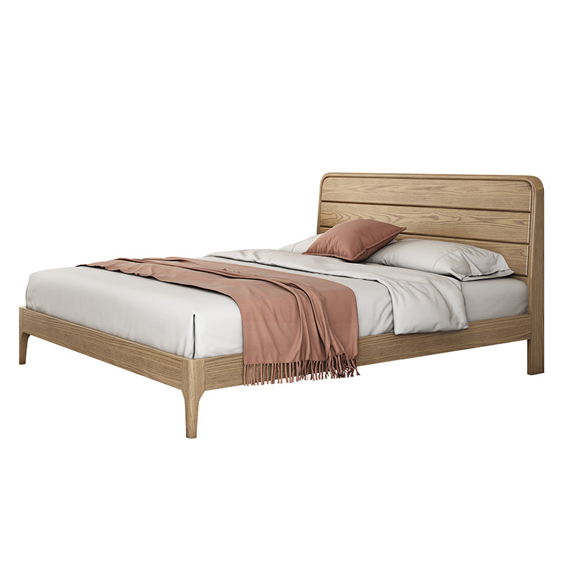 Premium Ash Wood Recessed Bed Frame - Home-Friendly Solid Support & Sleek Look Bed For Bedroom