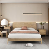 Premium Ash Wood Recessed Bed Frame - Home-Friendly Solid Support & Sleek Look Bed For Bedroom