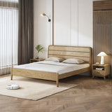 Premium Ash Wood Recessed Bed Frame - Home-Friendly Solid Support & Sleek Look Bed For Bedroom