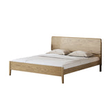 Traditional Rustic Flush-Edge Bed Frame - Full Ash Wood Frame & Pine Slats Adjustable Height Bed For Bedroom