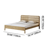 Consistent Texture Bed Frame - Flush Edge & Adjustable Height Ash Wood Bed For Bedroom
