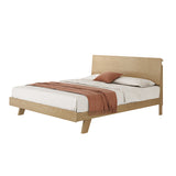 Minimalist Flush-Edge Design Bed Frame - Full Ash Wood Frame Bed For Bedroom