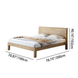 Traditional Rustic Style Bed Frame - Flush-Edge Design Sturdy Full Ash Wood Frame Bed For Bedroom