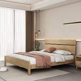 Contemporary Coastal Bed Frame - Multi-Height Adjustment & Sturdy Ash Wood Bed For Bedroom