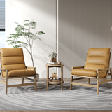 Scandinavian Round Coffee Table - Eco-Friendly Ash Wood with Natural Rock Slab, 2-Tier Living Room Side Table