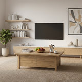 Healthy Home North American Ash Wood Coffee Table with Formaldehyde-Free Construction, Smooth-Glide Drawers, and Four Sturdy Legs for Living Room